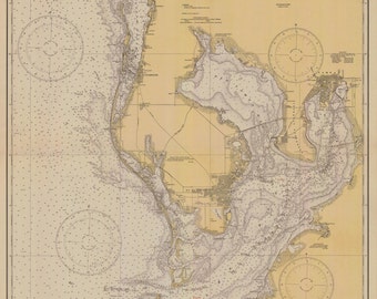 Tampa Bay Map 1932 - Nautical Chart Print