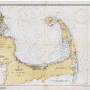 Cape Cod Karte (Cape Cod Bay) 1933 - Seekarte Druck