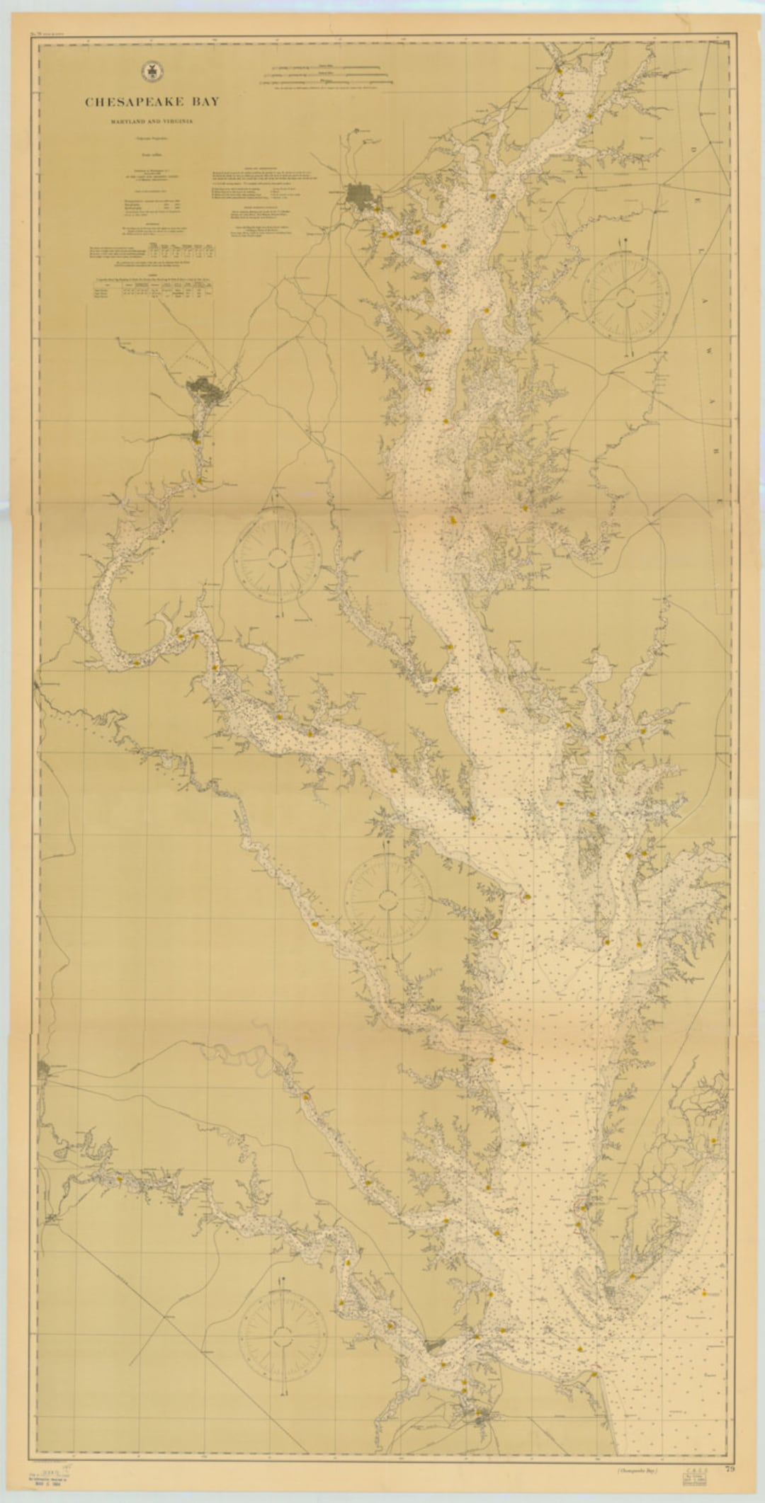 Chesapeake Bay Map - 1904 - Nautical Chart Print - Etsy