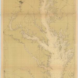 Mappa della baia di Chesapeake - 1904 - Stampa di carta nautica