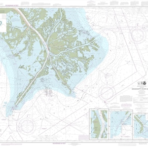 Mapa del Delta del Río Mississippi 2013 - Impresión de carta náutica