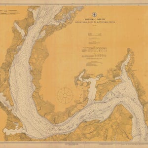 Potomac River Map - Lower Cedar Point to Mattawoman Creek - 1916 - Nautical Chart Print