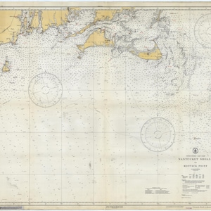 Nantucket Shoals Map 1933 - Nautical Chart Print