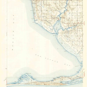 Weeks Bay (AL) Karte - 1943 - Seekarte Druck