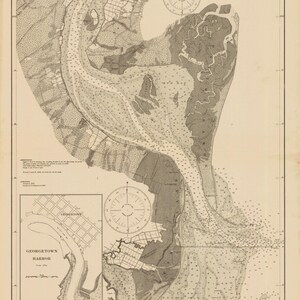 Winyah Bay Karte - South Carolina Historische Karte 1919 - Seekarte Druck