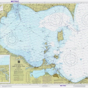 Lake Erie - West End - Detroit River Karte 1981 - Seekarte Print