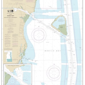 Mobil Bay Mapa - East Fowl River a Deer River Point 2014 - Impresión de carta náutica