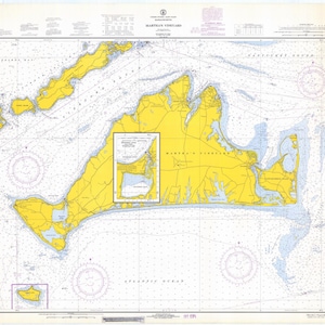 Carte de Martha’s Vineyard 1968 - Impression de cartes marines