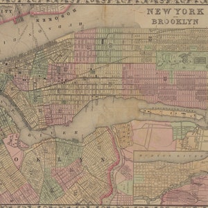 New York City & Brooklyn Karte - Seekarte Druck