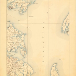 Chesapeake Bay - North Point Map - 1893 - Nautical Chart Print