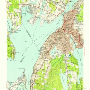Mapa de Fall River 1949 - Impressão de carta náutica