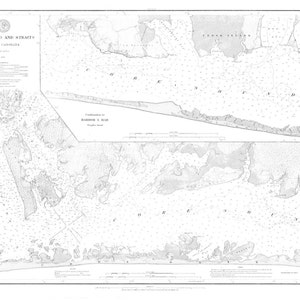 Core Sound Map and Straits North Carolina 1906 - Impresión de cartas náuticas