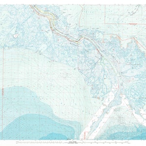 Mississippi River Delta Map - 1983
