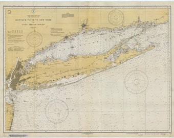 Long Island Map 1934 - Nautical Chart Print