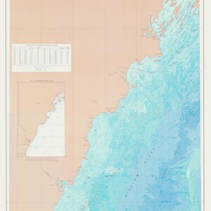 Hampton Hafen nach Casco Bay Maine Karte 1970 - Seekarte Print