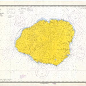 Kauai Island Map 1969 - Nautical Chart Print