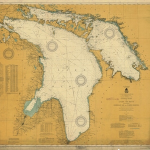 Carte du lac Huron 1917 - Impression des cartes marines