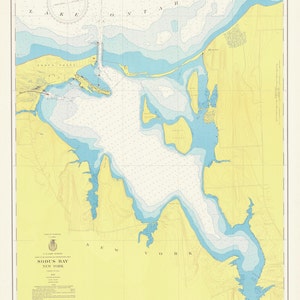Great Sodus Bay - New York - Lake Ontario Historische Karte 1949 - Seekarte Druck
