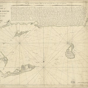 Mapa del estrecho de Long Island - 1777 - Impresión de cartas náuticas