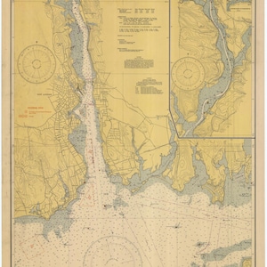 Novo mapa do porto de Londres e do rio Tâmisa 1942 - impressão de carta náutica