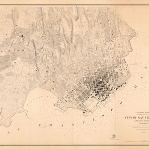 Mappa della Baia di San Francisco - 1839 - Stampa della carta nautica