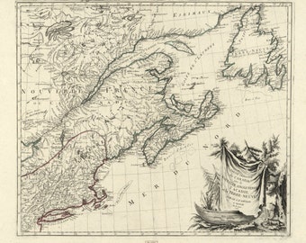 Canada - North Atlantic Map - 1776