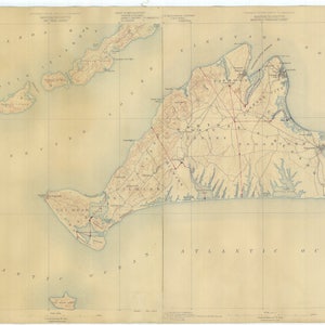 Carte de Martha’s Vineyard 1887 - Impression de cartes marines