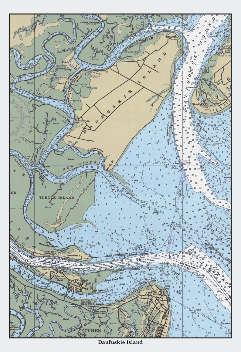Daufuskie Island Map - South Carolina Chart 1990