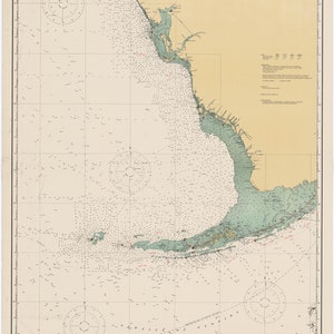 Kaart van Habana naar Tampa - 1923 - Nautische kaartafdruk