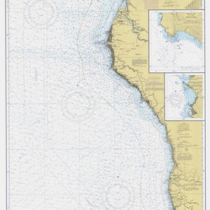 Point Arena to Trinidad Head Map 1978 - Nautical Chart Print