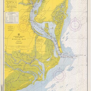 Winyah Bay Karte - South Carolina Karte 1967 - Seekarte Print