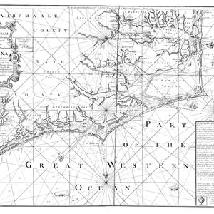 Mapa de Carolina del Norte 1738 - Impresión de cartas náuticas