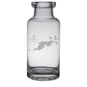 Tortola Map Engraved Glass Carafe