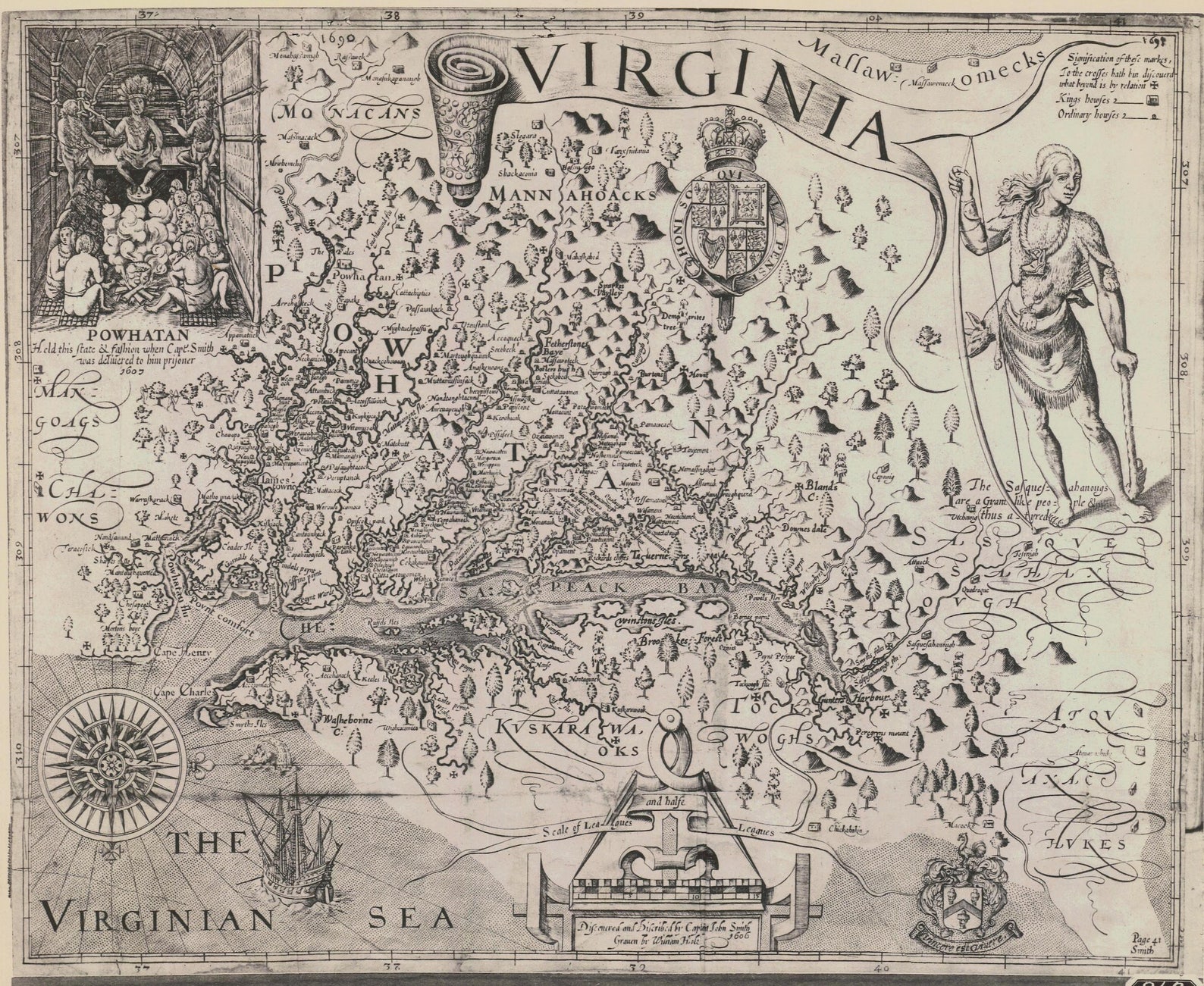 Chesapeake Bay Map - Historical Chart 1608 - Nautical Chart Print - Etsy