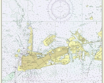 Key West Historical Map 1975 - Nautical Chart Print