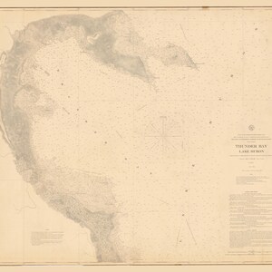 Lake Huron - Thunder Bay Map 1858 - Nautical Chart Print