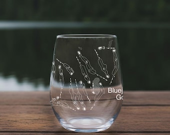 Mapa del campo de golf Bluejacket National - Campo de golf PGA National - Vasos grabados con láser