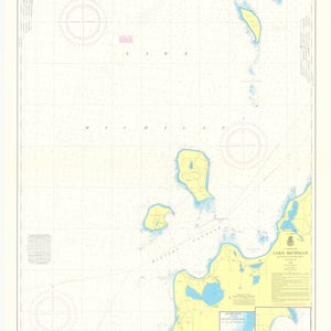 Lake Michigan Karte - Platte Bay to Leland - Chart 705 - 1970 - Seekarte Druck