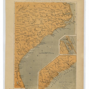Atlantikküste Karte von North & South Carolina
