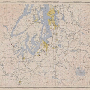 Tacoma Aeronautical Map 1950 - Nautical Chart Print