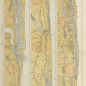Walton to Delray Beach Map 1937 - Nautical Chart Print
