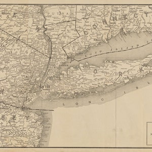 Mapa de Nova York e Long Island - Impressão de carta náutica