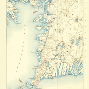 Buzzards Bay - Carte de Falmouth - 1893 - Impression de carte marine