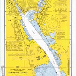 Mapa del puerto de Providence 1972 - Impresión de cartas náuticas