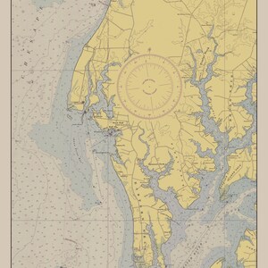 Rock Hall - Carte de la baie de Chesapeake - 1944 - Carte nautique
