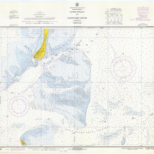 Nantucket Sound - Eastern Approach Map 1971 - Seekarte Druck