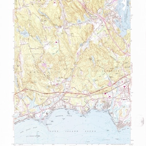 Mapa topográfico de Essex (CT) 1958 - Impresión de cartas náuticas