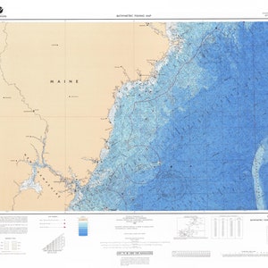 Mapa de pesca batimétrica de Kittery Maine - Impresión de carta náutica
