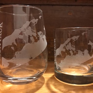 Montauk Map Engraved Glasses