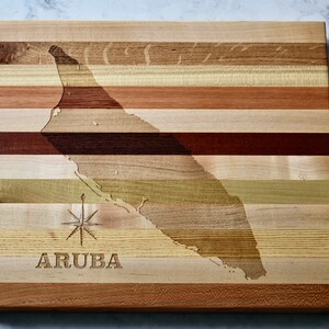 Aruba Map Engraved Wooden Serving Board & Bar Board